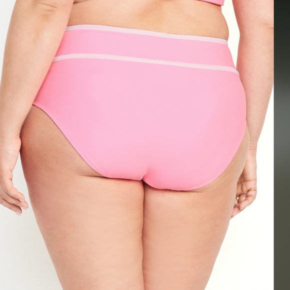NWT OLD NAVY High-Waisted Bikini Swim Bottoms  Color: Pink Edge Neon - Picture 8 of 10